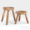 Zara Home Wooden Teak Stool 02 3DSMAX Model