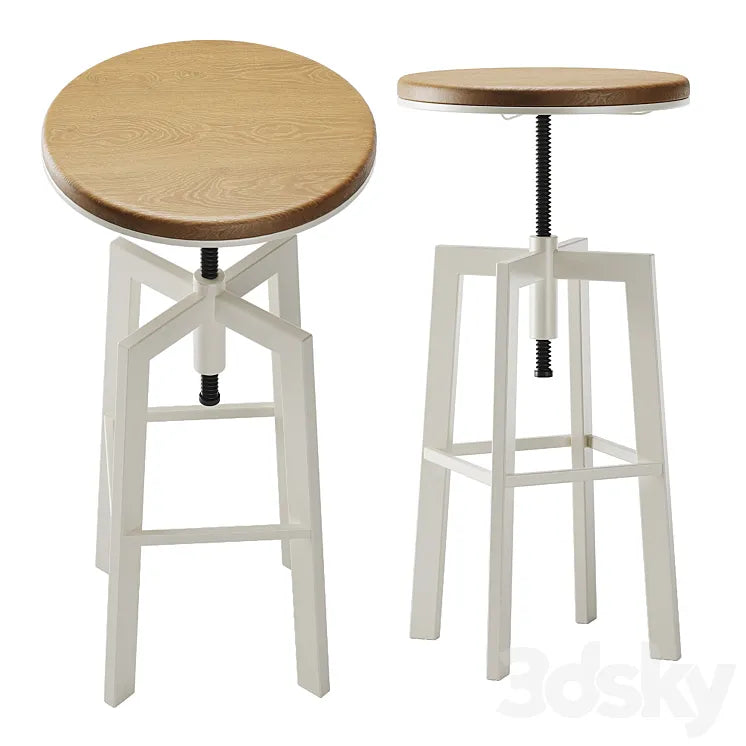 Zara Wooden and metal swivel stool 3DSMAX Model